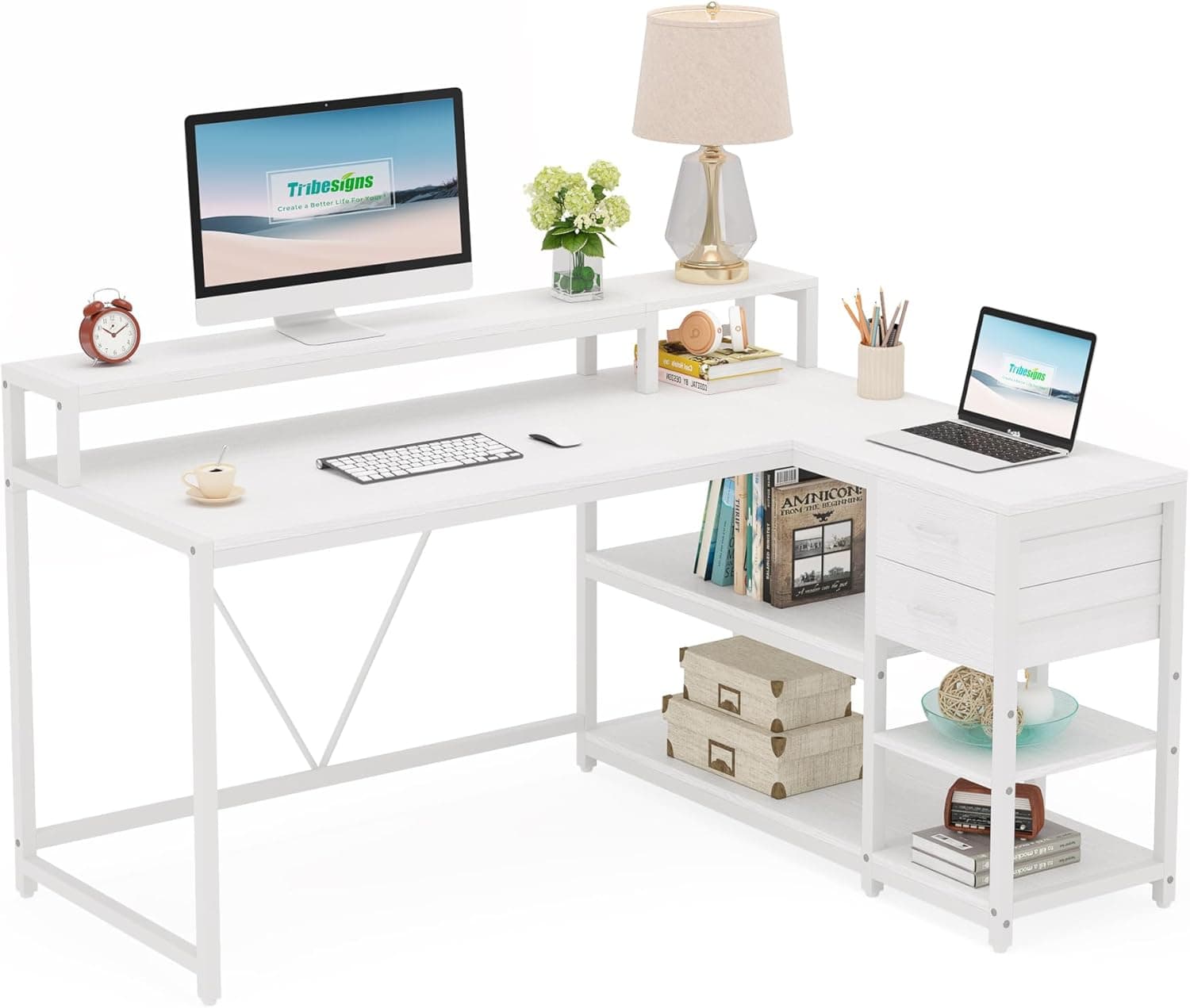 Tribesigns Modern L-Shaped Computer Desk